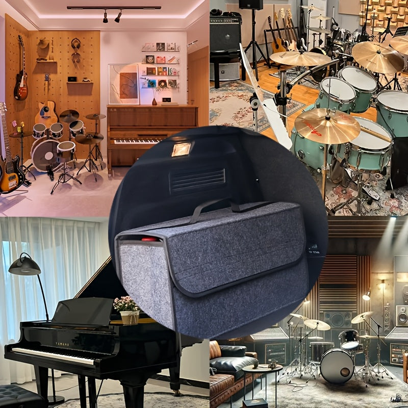 1pc Foldable Felt Cloth Car Trunk Organizer - Portable Storage Box for Interior Tidying