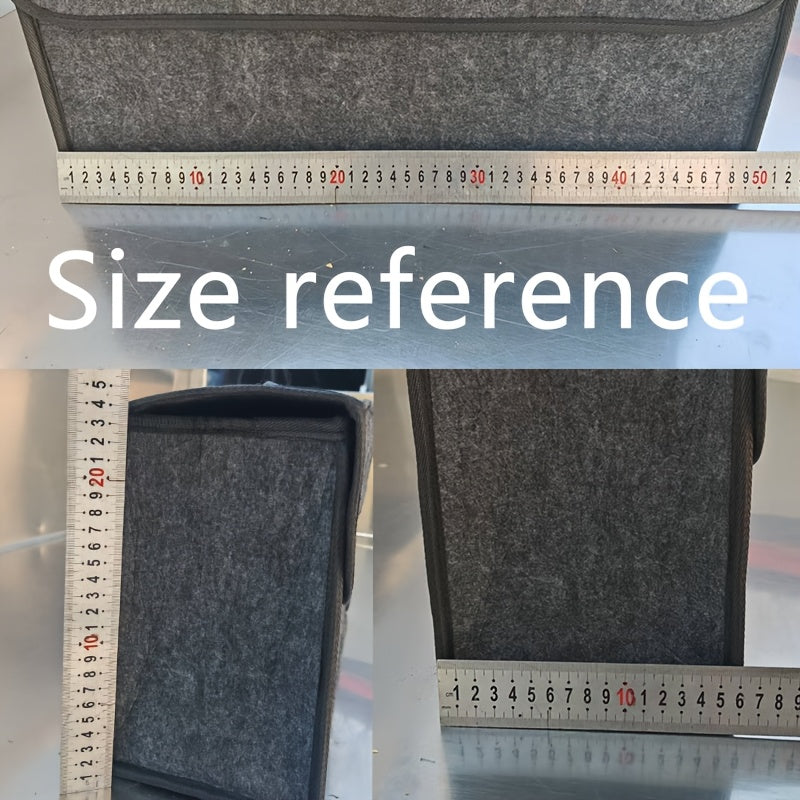 1pc Foldable Felt Cloth Car Trunk Organizer - Portable Storage Box for Interior Tidying