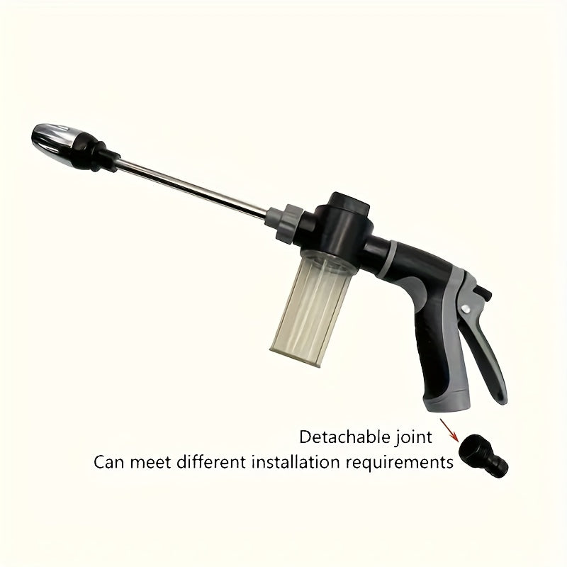High-Pressure Car Wash Foam Gun with Long Handle - Adjustable Spray Nozzle for Cleaning, Watering, and Tire Inflation - Includes Foam Cannon and Pressure Spray Bottle