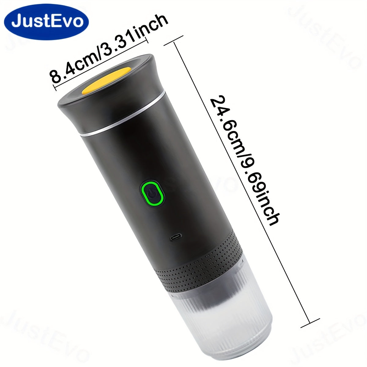 JustEvo Electric coffee maker, all-in-one coffee machine, coffee pot, and coffee appliance with smart temperature control and fast brewing. Compatible with coffee capsules and ground coffee. Perfect for cars, offices, camping