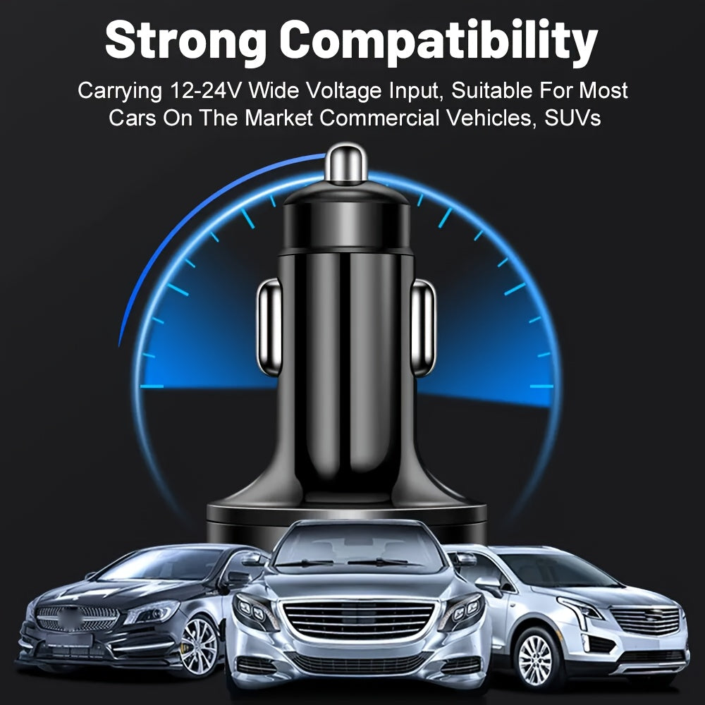 Yixingjia's New Digital Display Car Charger QC3.0+3.1A Car Charger Car Phone Charger Multi-function Car Charger One Drag Six Car Conversion Plug Dual PD Car Charger Flash Charge