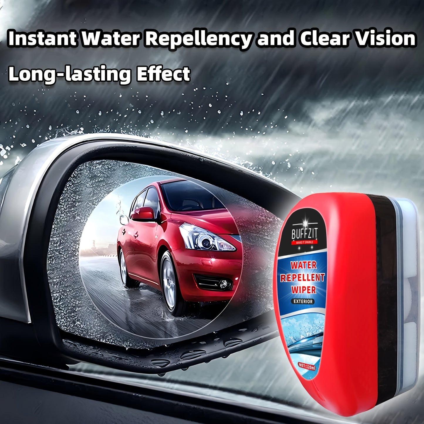 Car Rain Repellent - Windscreen Water Repellent Car Wax Hydrophobic Waterproof Coating Spray Detailing for Windshield, Mirror, Glass Door -4Oz/120Ml