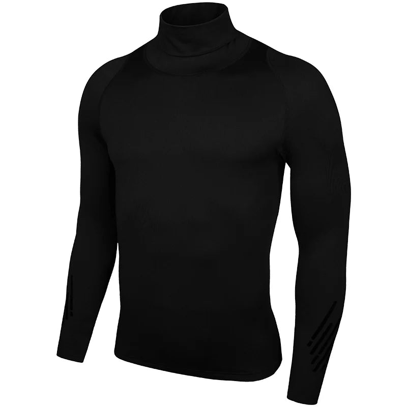 KELME Men's Thermal Long Sleeve Sports T-Shirt 3881109 – Slim Fit, High Collar, Winter Training Top