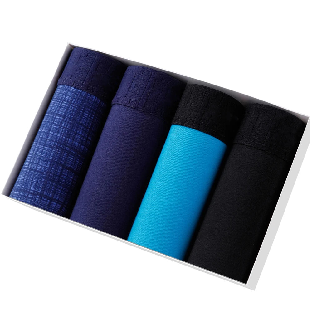 4pcs Set Men Boxer Shorts Soft Boxers for Men's Panties Men’s Underpants Male Cotton Sexy Underwear Boxershorts Family Calecon