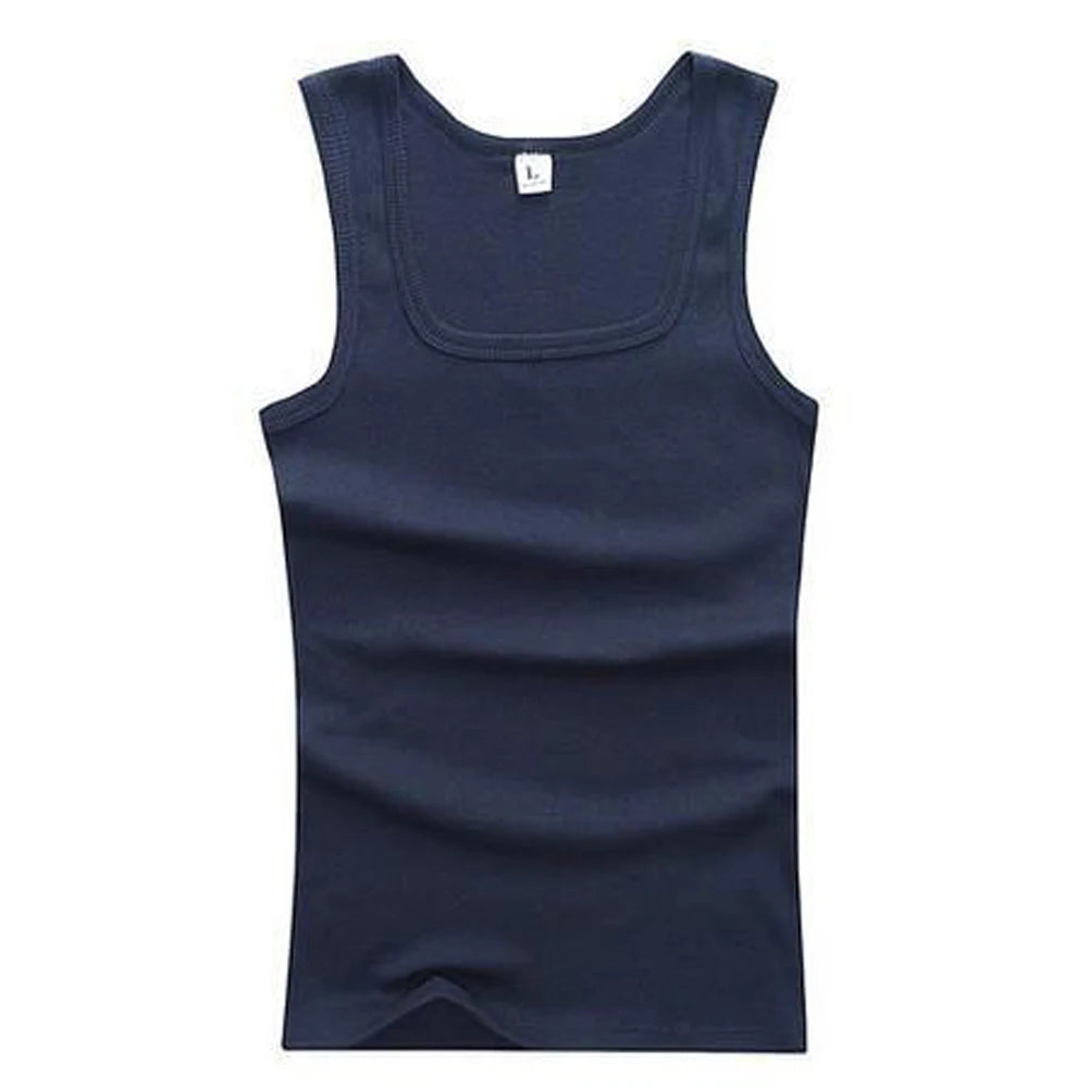 Hot Women Men Solid Square Neck Tank Tops Black White Gray Singlets Sleeveless Fitness Men Vest Elastic Bodybuilding Vest
