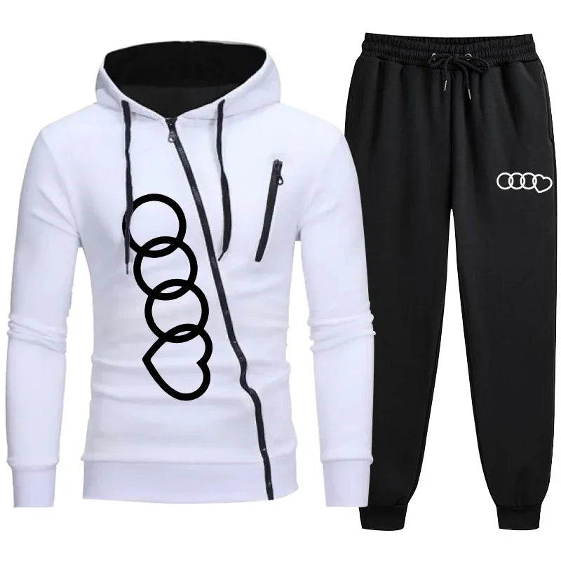 Pant Sets men's Zipper Sweatshirt Suit Hooded Zip-up Man Clothes for Men Winter Tracksuit Sets Sweatsuit Set Men's Hoodies Male