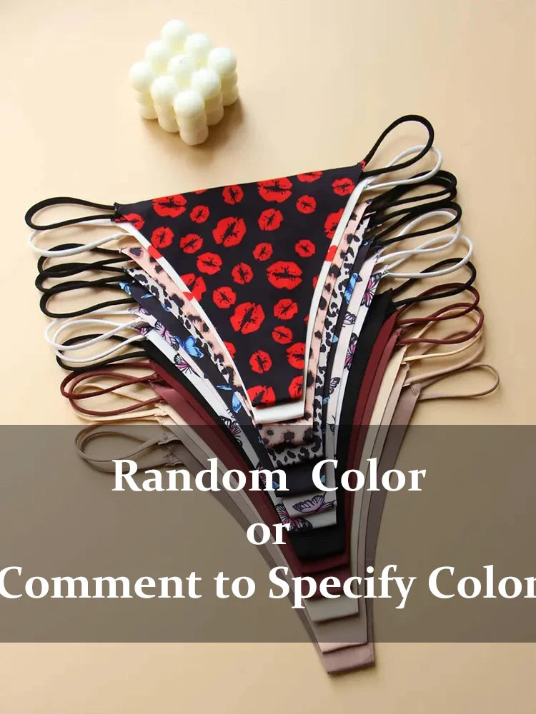 10-Pack Seamless Thong Panties for Women – Low Waist, Thin Straps, Comfortable T-Back Underwear