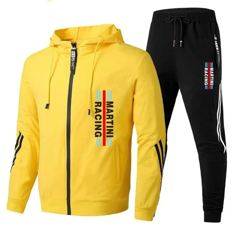 Men's Spring and Autumn Martini Racing Suit Set Sportswear Fashion Casual Spring and Autumn Sweater Pants