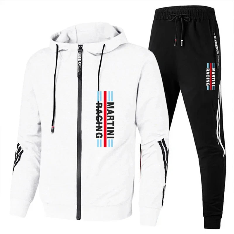 Men's Spring and Autumn Martini Racing Suit Set Sportswear Fashion Casual Spring and Autumn Sweater Pants