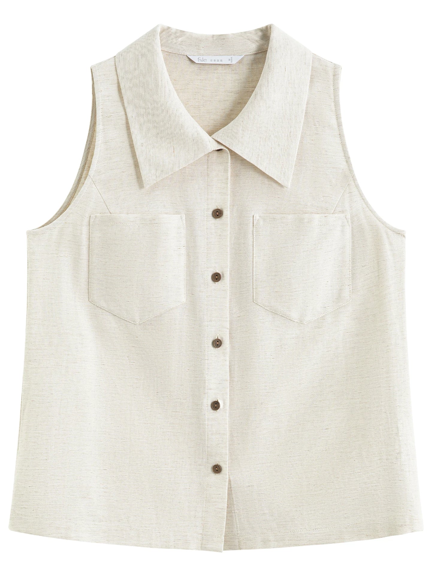 FSLE 2025 Summer Women's Minimalist Sleeveless Shirt Set - Relaxed Fit & Fluid Skirt Coordination 25FS12040+25FS12041