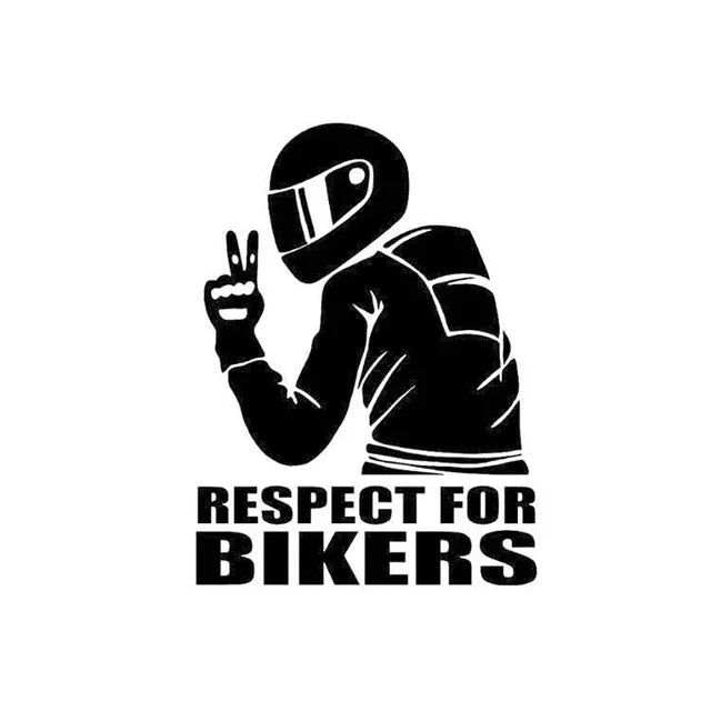 RESPECT FOR BIKERS Car Motorcycle Sticker Laser Reflective Decals Car Body Decorative Vinyl Funny Stickers