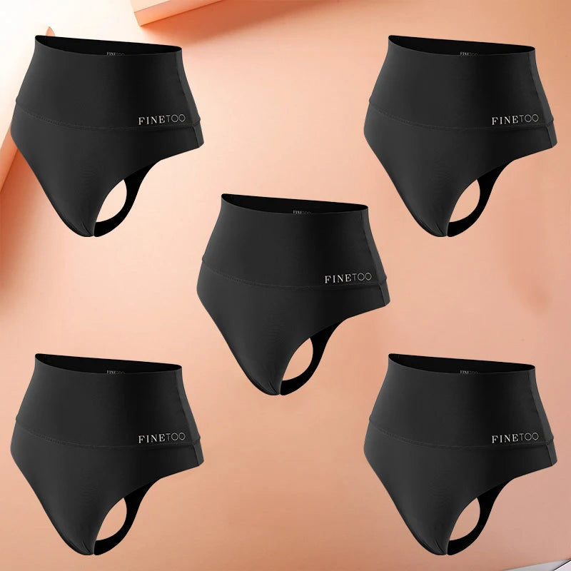 5-Pack High Waist Seamless Thong Shapewear Panties – Tummy Control, Antibacterial Lining