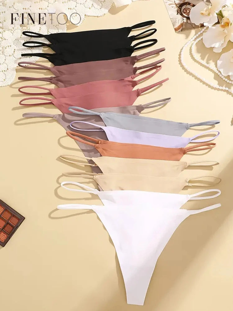 15pcs Women’s Ice Silk Seamless Thongs – Low Waist G-String Underwear