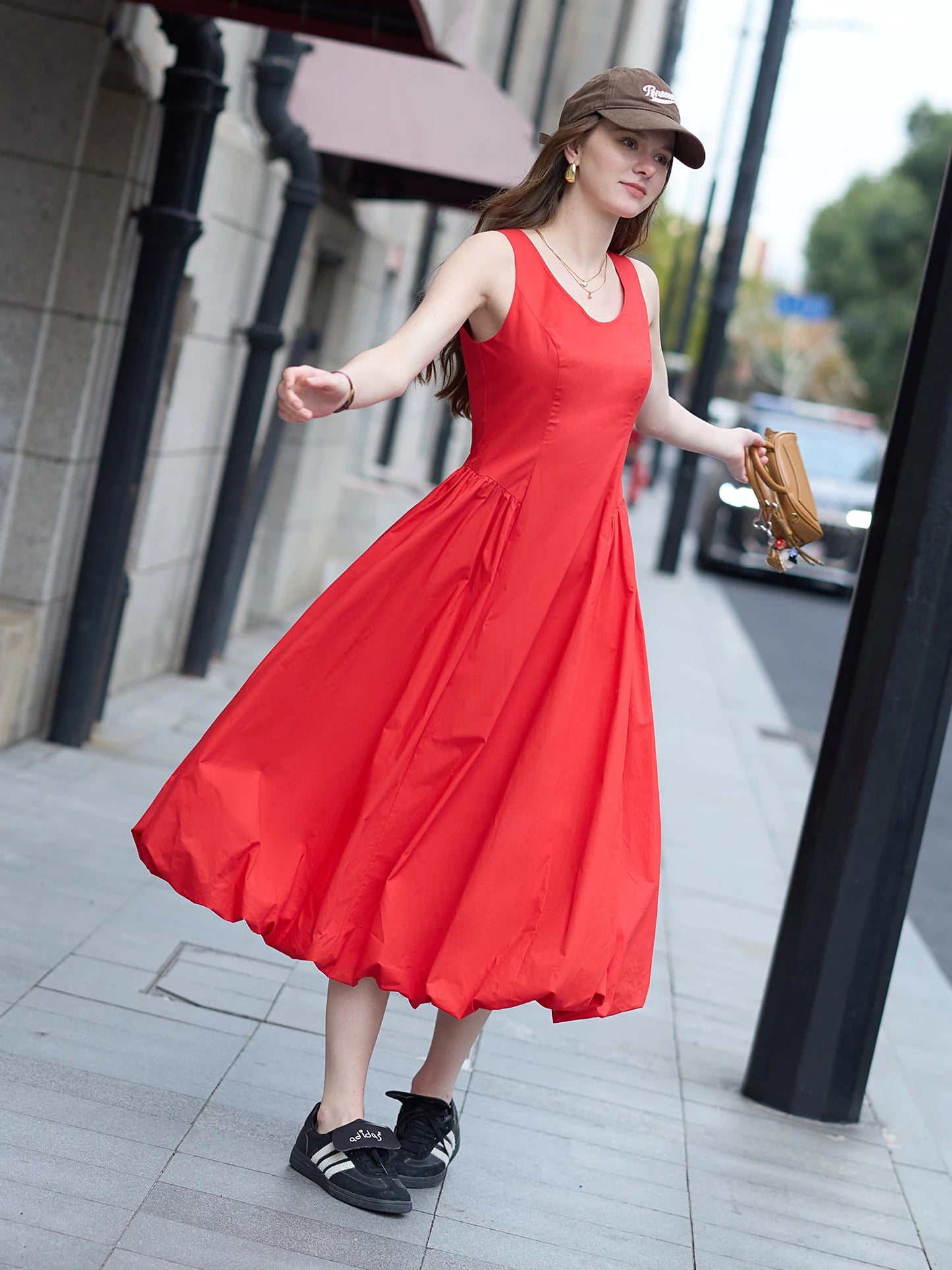 FSLE 【Two Length】Sweety Girly Long Dresses For Women 2025 Spring Summer New Sleeveless Bud Chic Vest Dress 25FS11302 25FS11030