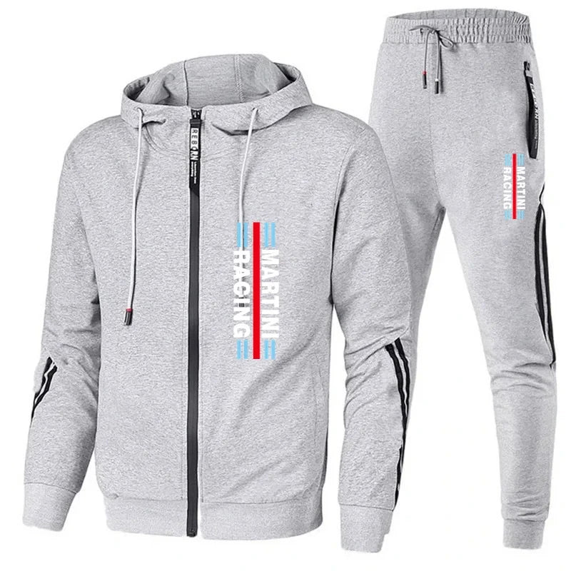 Men's Spring and Autumn Martini Racing Suit Set Sportswear Fashion Casual Spring and Autumn Sweater Pants