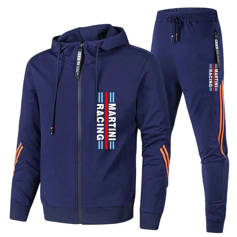 Men's Spring and Autumn Martini Racing Suit Set Sportswear Fashion Casual Spring and Autumn Sweater Pants