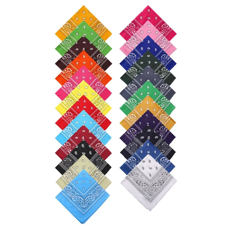 Hip Hop Women Bandana Scarf Girls Kids Punk Square Bandanas Headwear Fashion Bohemian Head Scarf Headbands Hair Accessories