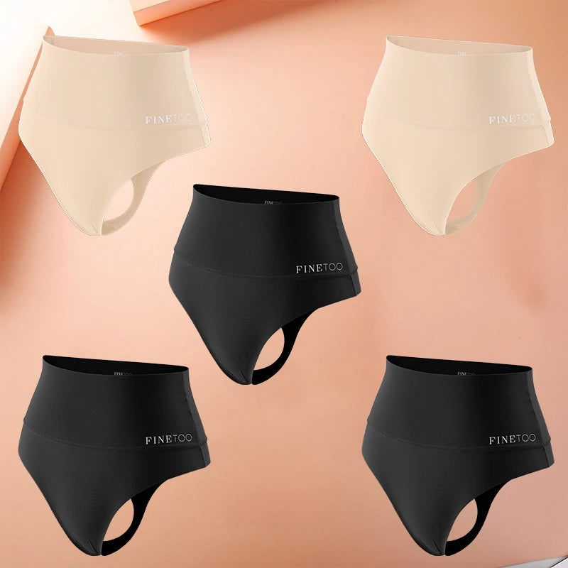 5-Pack High Waist Seamless Thong Shapewear Panties – Tummy Control, Antibacterial Lining