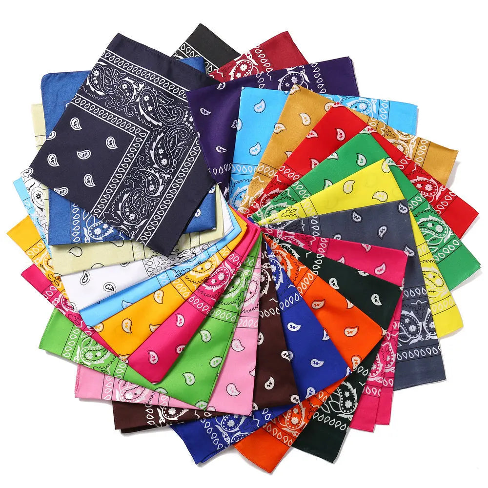 Hip Hop Women Bandana Scarf Girls Kids Punk Square Bandanas Headwear Fashion Bohemian Head Scarf Headbands Hair Accessories