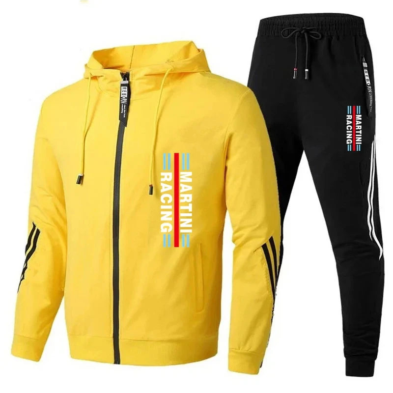 Men's Spring and Autumn Martini Racing Suit Set Sportswear Fashion Casual Spring and Autumn Sweater Pants