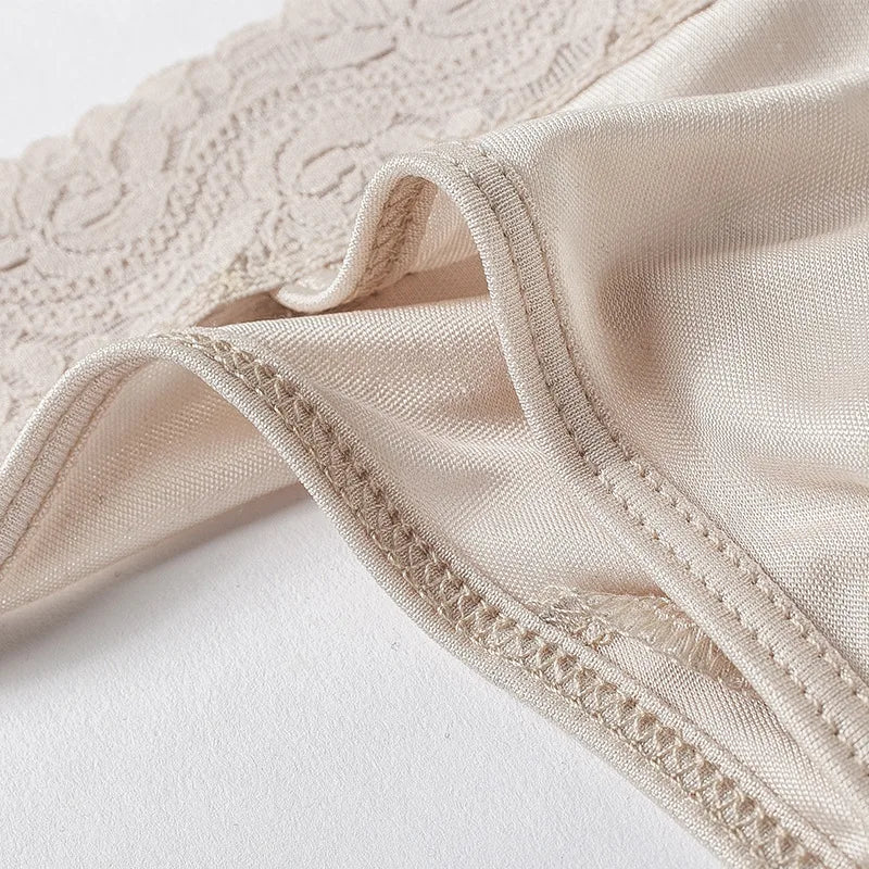 3-Pack 100% Natural Silk Women’s Sexy V-String Thong Panties – M/L/XL
