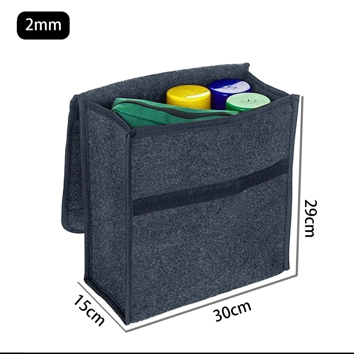 1pc Car Storage Felt Box For Dark Gray Anti Slip Storage Tools Towels Car Accessories Universal Foldable High-Quality Felt Box
