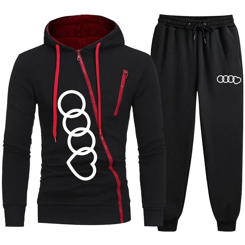Pant Sets men's Zipper Sweatshirt Suit Hooded Zip-up Man Clothes for Men Winter Tracksuit Sets Sweatsuit Set Men's Hoodies Male