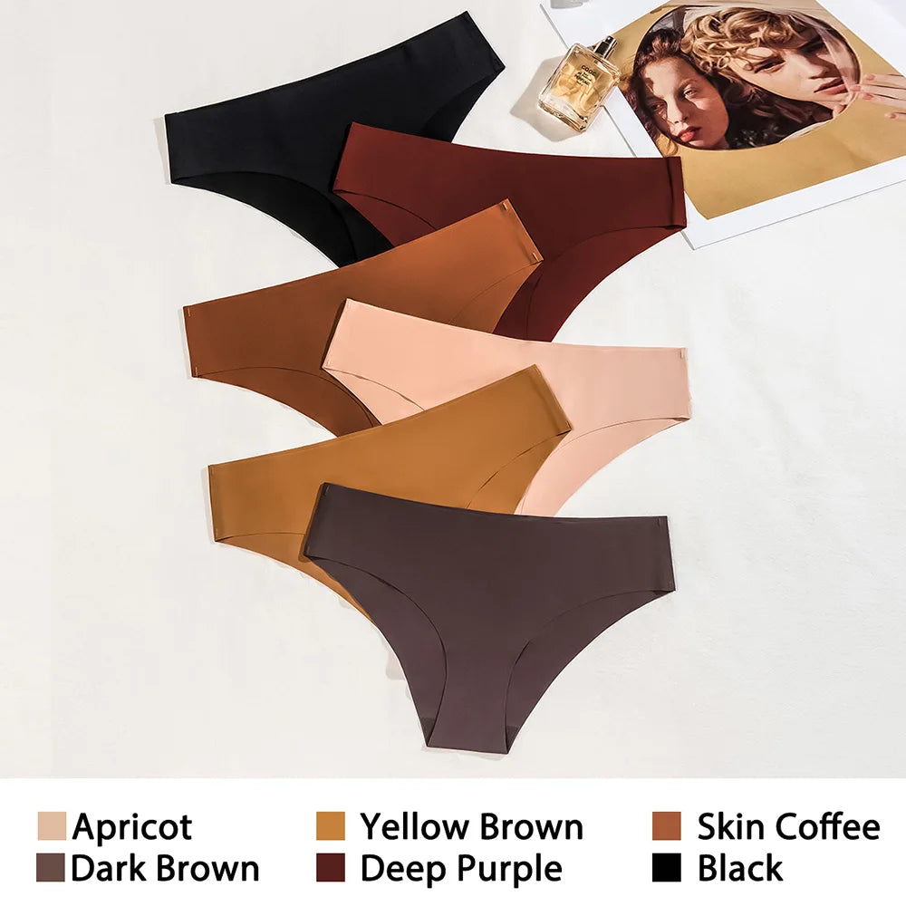 Pcs Seamless Ice Silk Women's Panties Set