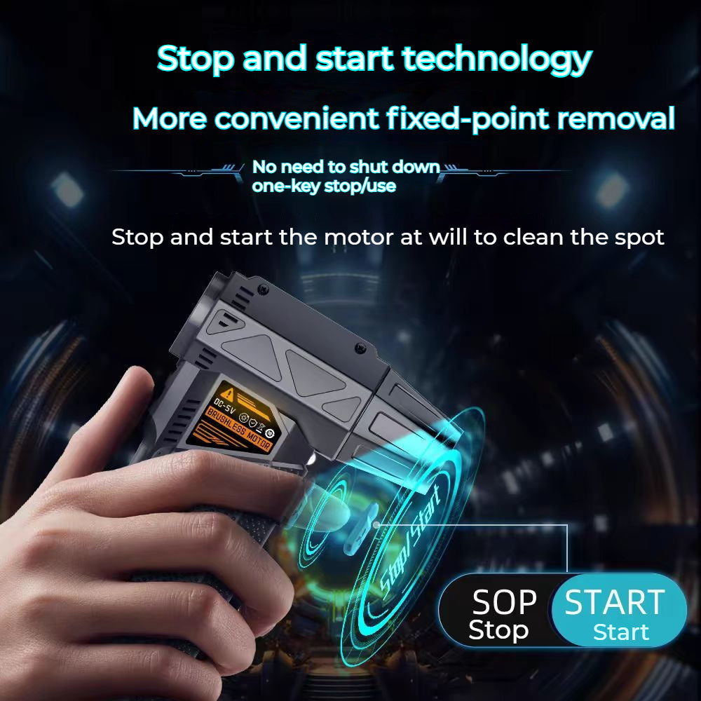 1pc Personal USB Charging Fan, Handheld Portable Turbine Blower with LED Lighting Feature, High-Speed Brushless Motor, Large Capacity Battery, Powerful Car Windshield Defroster, Outdoor Leaf Blowing Fan! Suitable for Cars, Pr