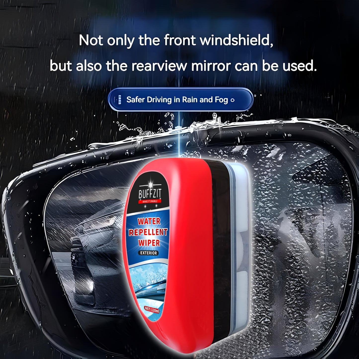 Car Rain Repellent - Windscreen Water Repellent Car Wax Hydrophobic Waterproof Coating Spray Detailing for Windshield, Mirror, Glass Door -4Oz/120Ml