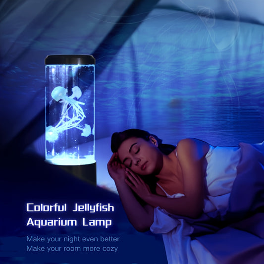 1pc 3D Dynamic Jellyfish Lava Lamp, 7-Color Changing Atmosphere Lamp, Desktop Decorative Lamp, Suitable for Home, Office, Bedroom, Aquarium Simulation Decorative Lamp, Festival Gift, Perfect Gift for Teenagers and Adults (USB