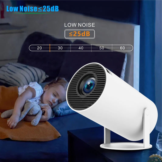 W WUDUNG HY300pro 4K Mini Projector Android 11.0 1280*720P 160ANSI Portable Wireless Home Theater, 180° Adjustable Projection Angle, 3D Ready, LCD Display, Type-C Power Supply, No Battery Required