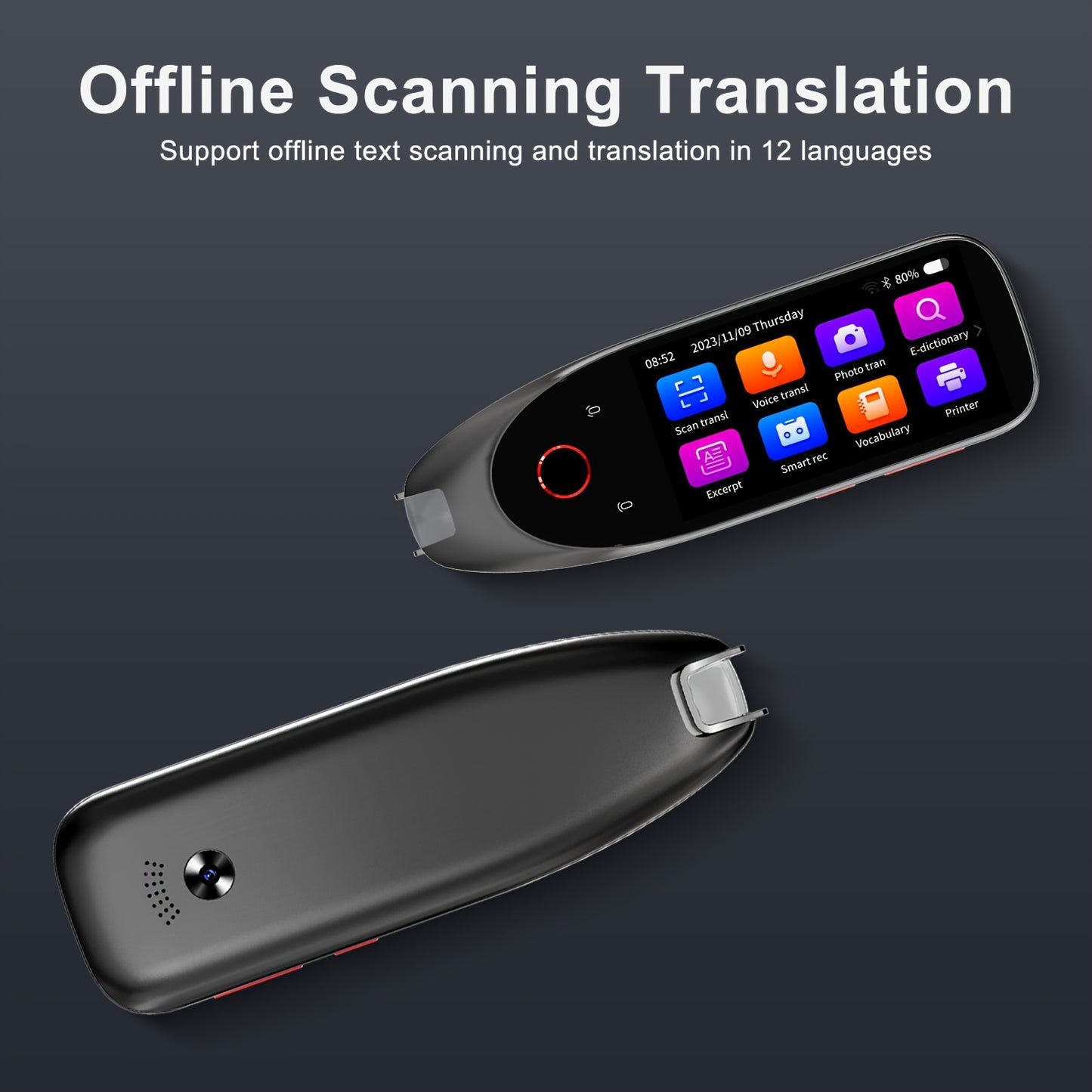 Translation Pen, Assistive Reading Pen for Dyslexia, 112 languages Instant two-way Translator Pen, Dictionary Pen, Text to Speech/Photo Translator Pen, Language Learners, Travel, Business People