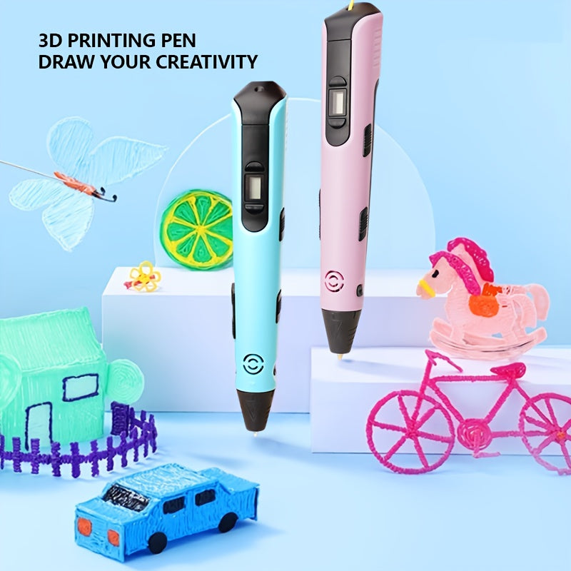 1pc Xolecr 3D Printing Pen with LCD HD Display - USB-Powered, Creative Drawing & Graffiti Art Tool, Ideal for Birthday and Christmas Gifts, Artistic Expression | LCD Screen Display | Versatile Pen, 3rd Generation