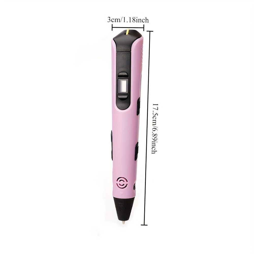 1pc Xolecr 3D Printing Pen with LCD HD Display - USB-Powered, Creative Drawing & Graffiti Art Tool, Ideal for Birthday and Christmas Gifts, Artistic Expression | LCD Screen Display | Versatile Pen, 3rd Generation