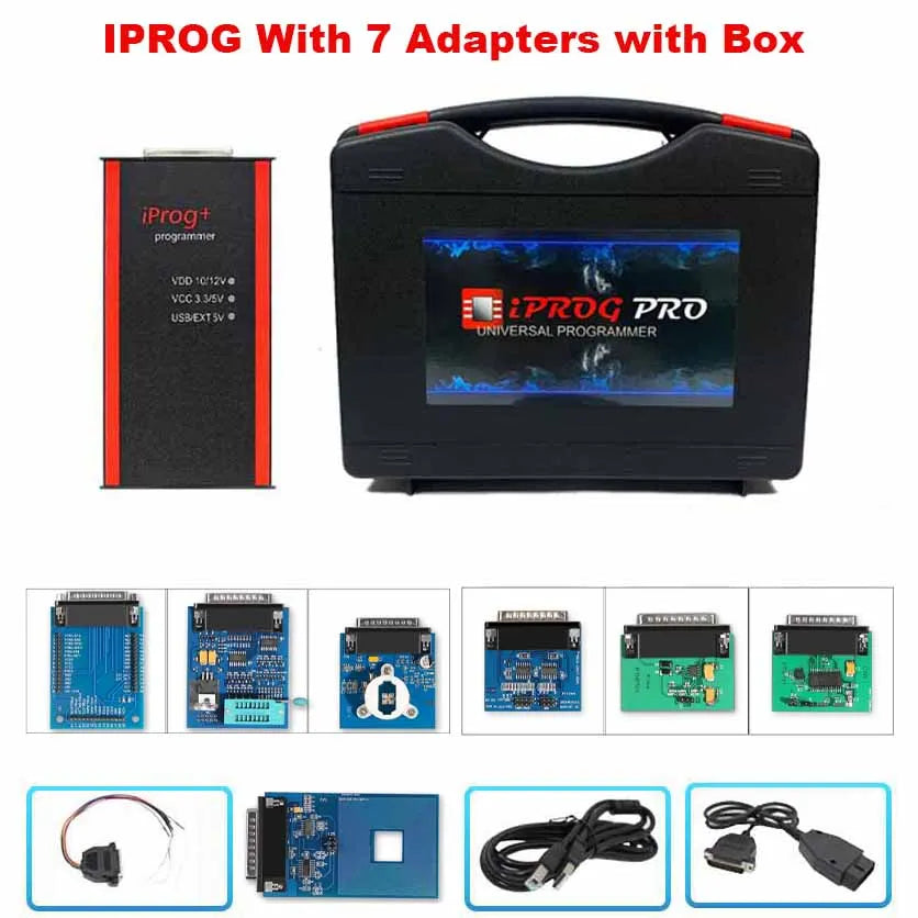 V87 Iprog Pro V89 as Gift Ecu Key Programmer for Airbag Reset/Eeprom IMMO/KM/Car Radio/Dashboard Kilometer IPROG+ Full Set Tool