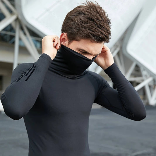 KELME Men's Thermal Long Sleeve Sports T-Shirt 3881109 – Slim Fit, High Collar, Winter Training Top