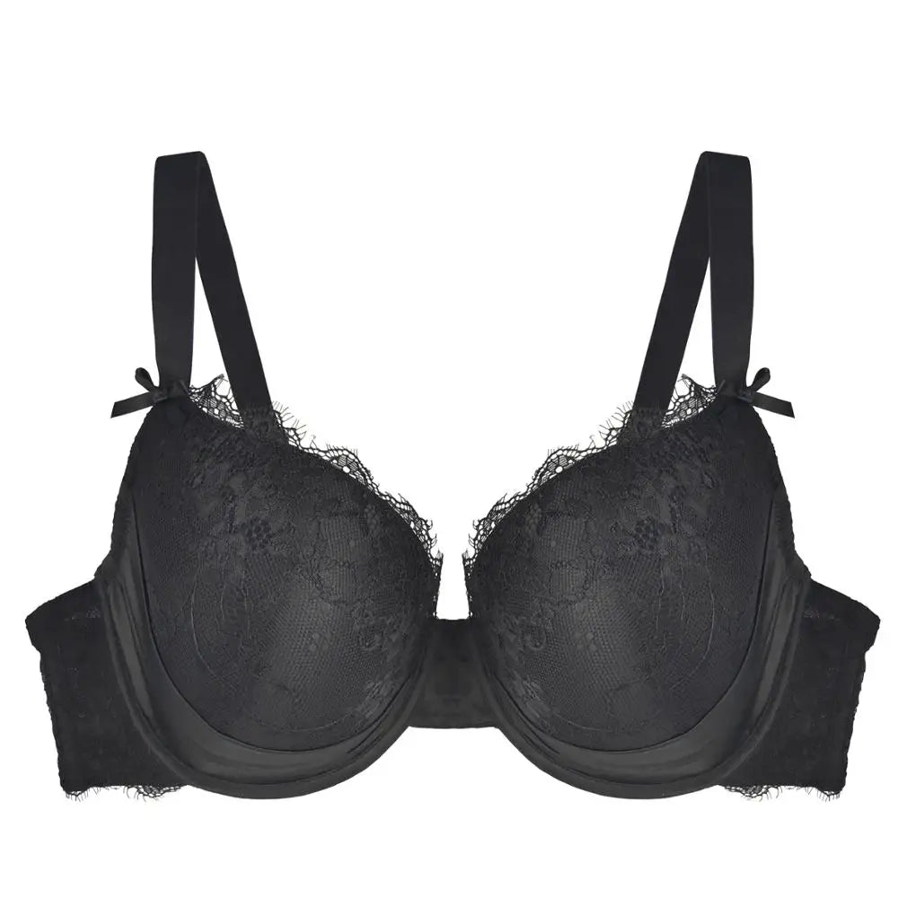 Sexy Black Push-Up Lace Bra – Model 1681, Adjustable Straps (Sizes 30-38)