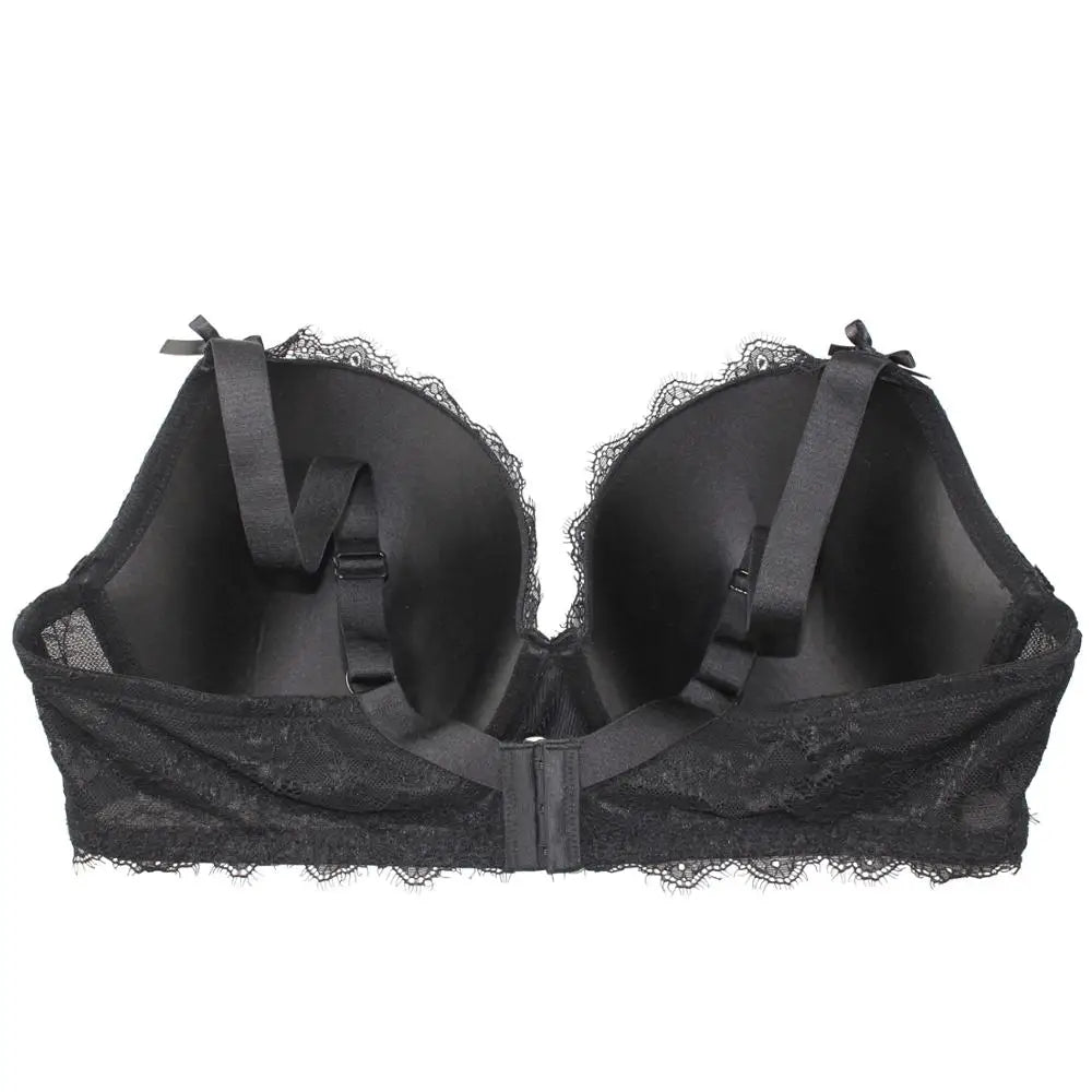 Sexy Black Push-Up Lace Bra – Model 1681, Adjustable Straps (Sizes 30-38)
