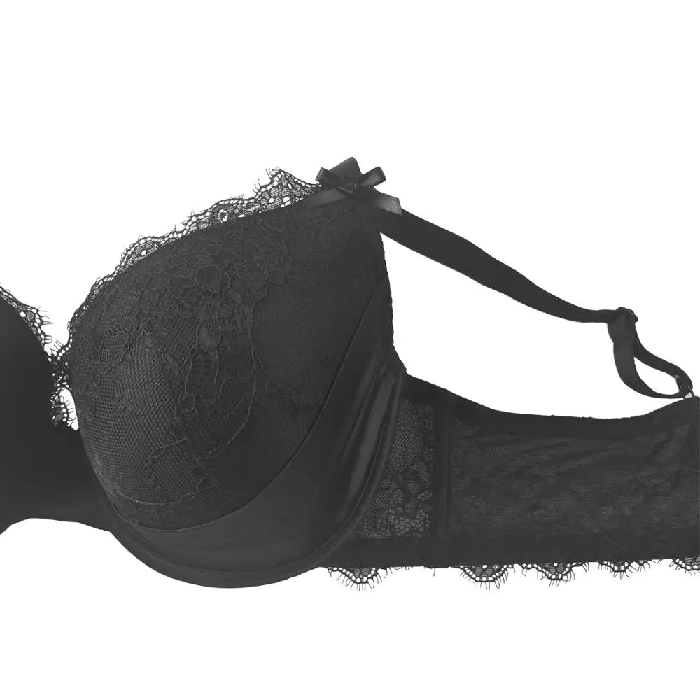 Sexy Black Push-Up Lace Bra – Model 1681, Adjustable Straps (Sizes 30-38)