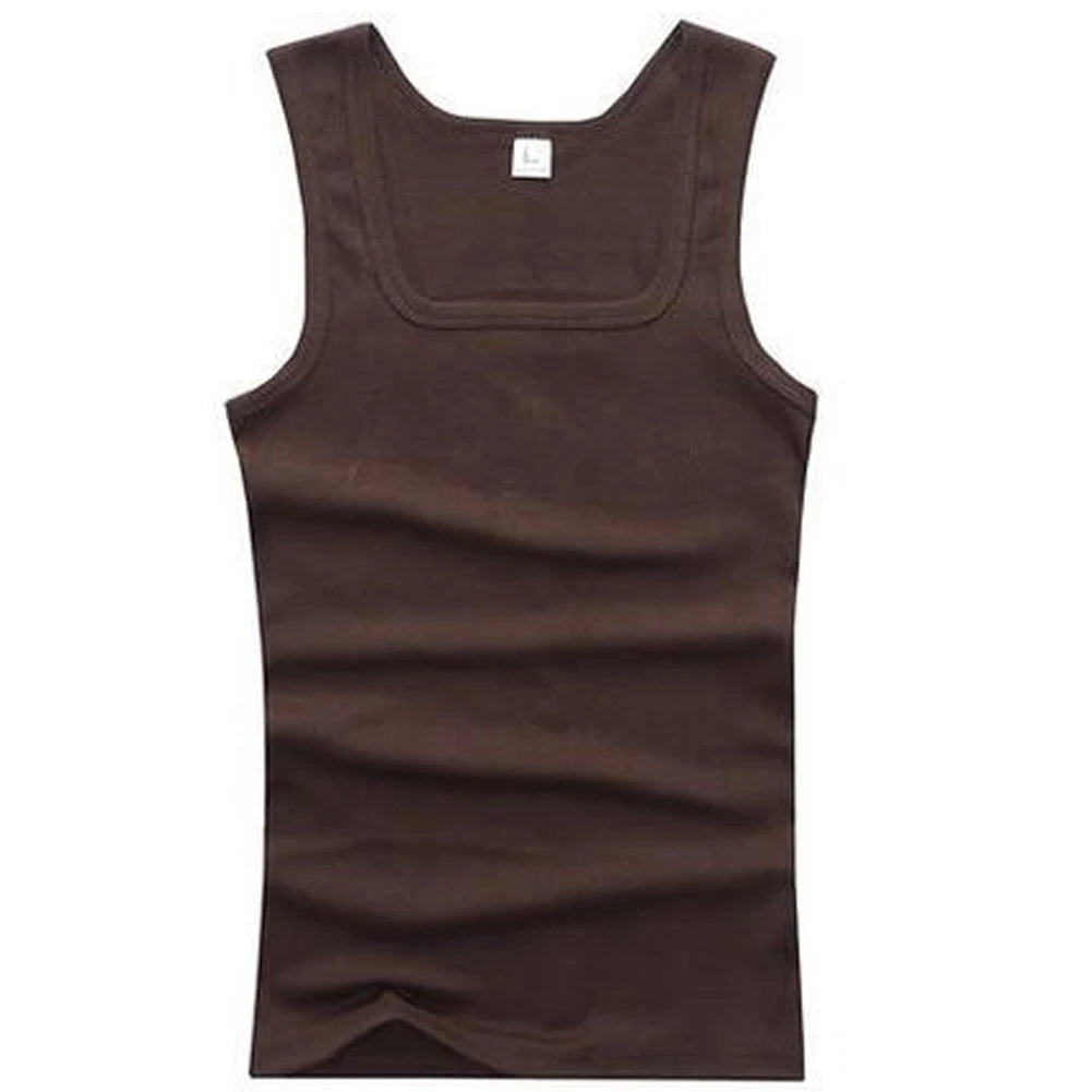 Hot Women Men Solid Square Neck Tank Tops Black White Gray Singlets Sleeveless Fitness Men Vest Elastic Bodybuilding Vest