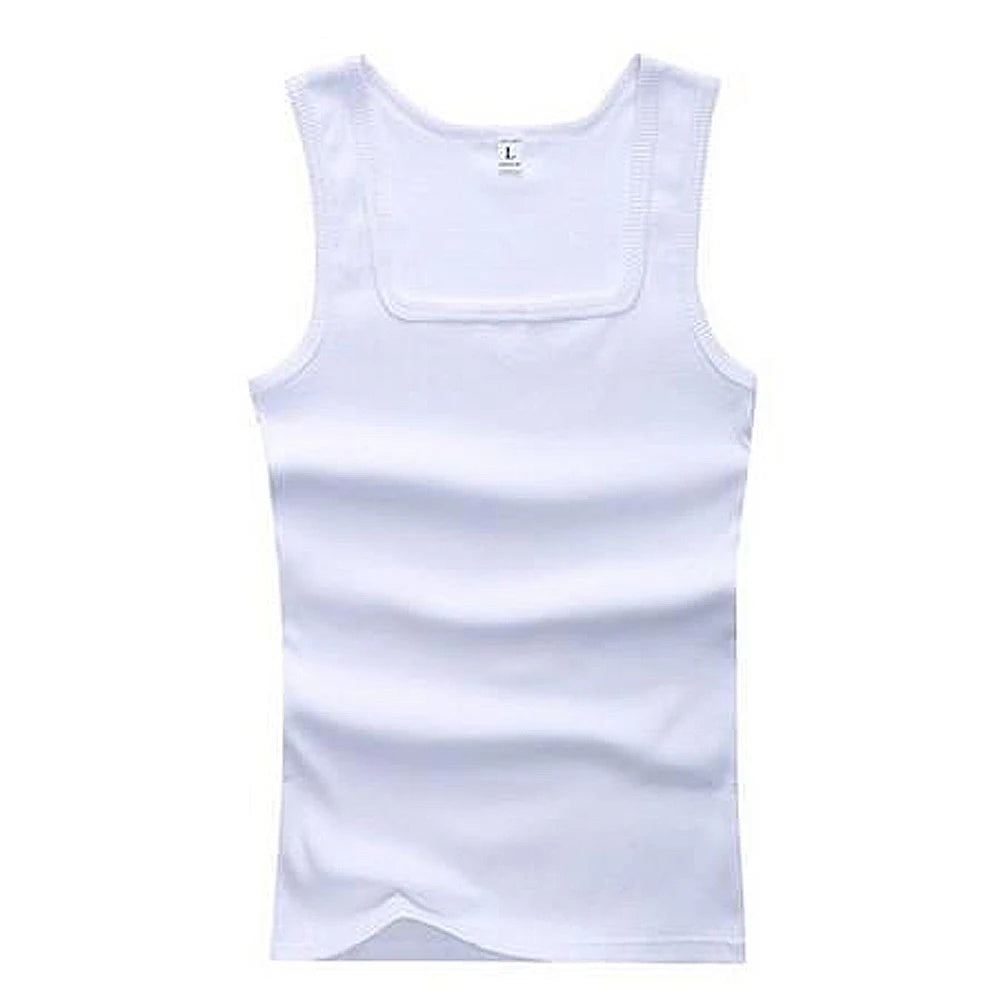 Hot Women Men Solid Square Neck Tank Tops Black White Gray Singlets Sleeveless Fitness Men Vest Elastic Bodybuilding Vest