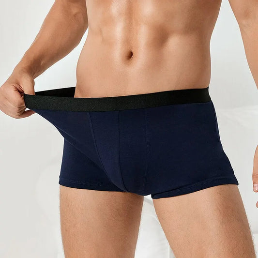 Cotton Solid Boxer Underpants Men Briefs L-5XL Plus Size Shorts Lingerie Casual Sports Boxers Men's Comfort Panties﻿ Underwear