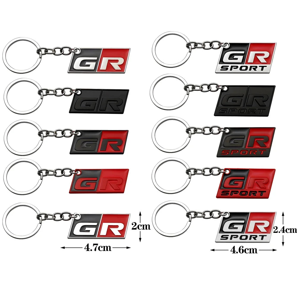 GR Sport Keychain Car GR Key Ring Chain Holder for Toyota HV YARiS Prius Harrier Corolla Camry Tacoma Venza Tundra Rav4 Auris