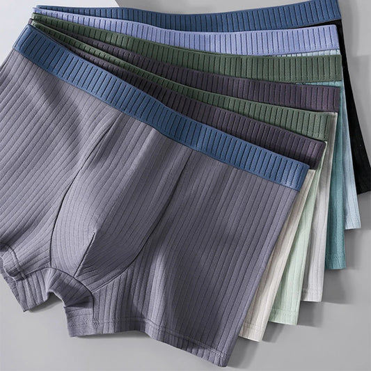 7 Pcs Men's Cotton Character Stripe soft Boxer Sexy Lingerie Mens Underpants Underwear Shorts Breathable Panties Plus Size L-4XL