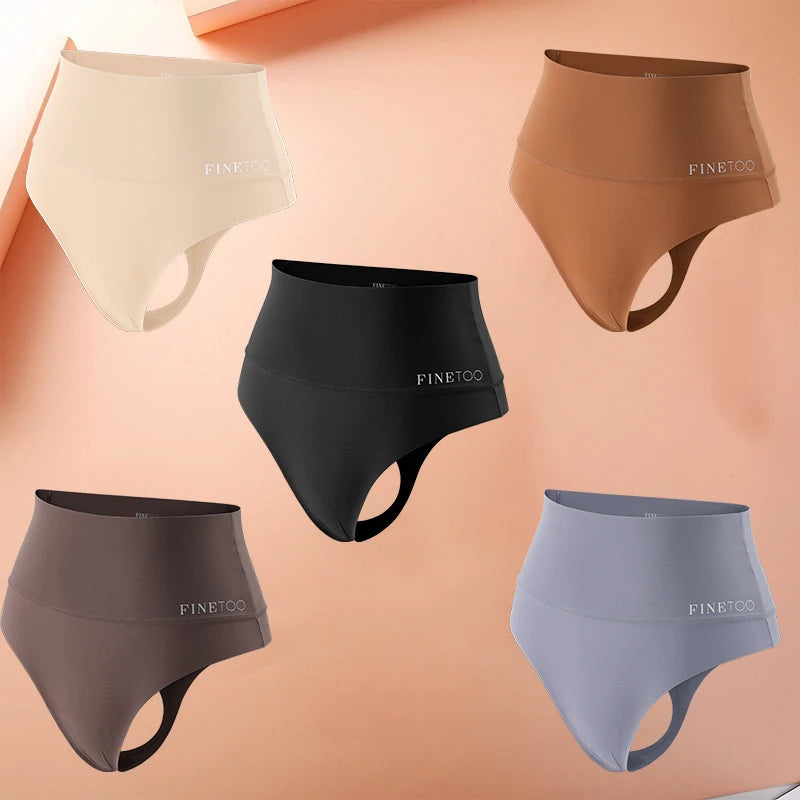 5-Pack High Waist Seamless Thong Shapewear Panties – Tummy Control, Antibacterial Lining