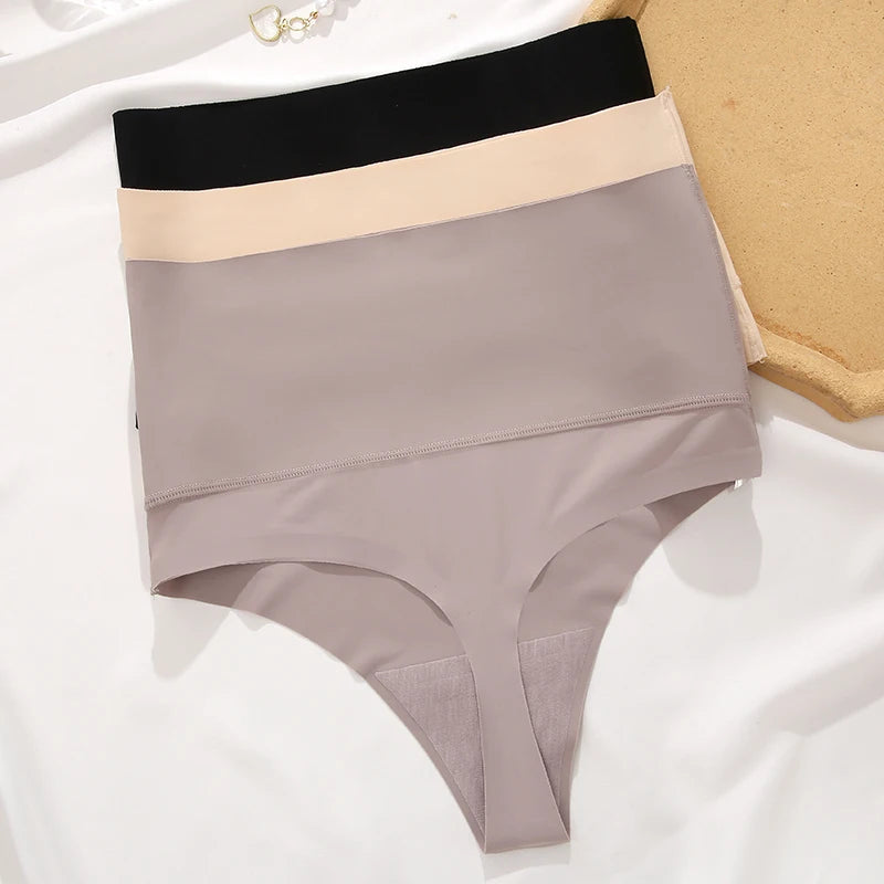 5-Pack High Waist Seamless Thong Shapewear Panties – Tummy Control, Antibacterial Lining