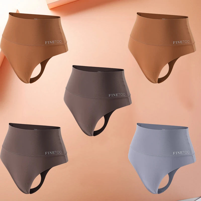 5-Pack High Waist Seamless Thong Shapewear Panties – Tummy Control, Antibacterial Lining