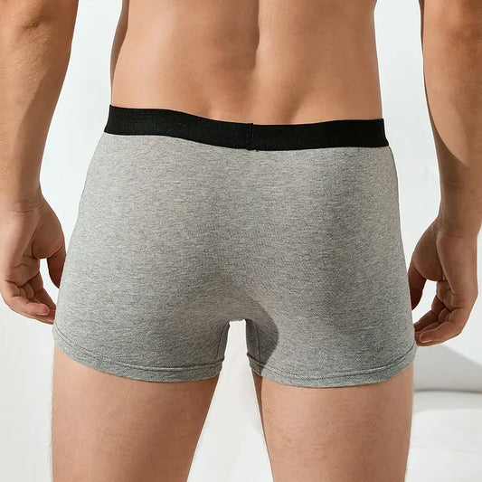 Cotton Solid Boxer Underpants Men Briefs L-5XL Plus Size Shorts Lingerie Casual Sports Boxers Men's Comfort Panties﻿ Underwear