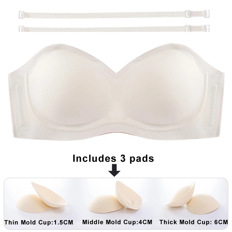 CINOON Seamless Wireless Push-Up Bra – Padded One-Piece Bralette